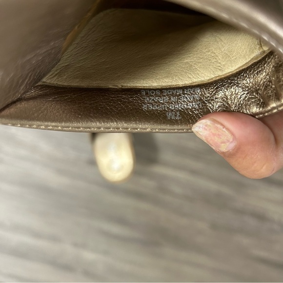 Michael Kors Gold Leather Studded Mules​​​​ - Picture 5 of 7